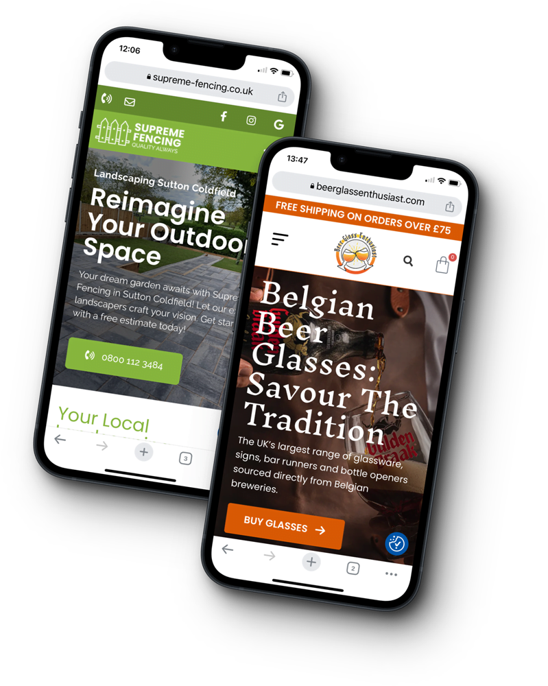 Home 1 Mobile friendly web design in the Midlands