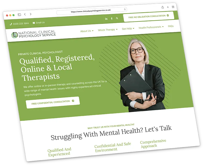 Clinical Psychology Service 2 National online therapy with professional clinical psychologists