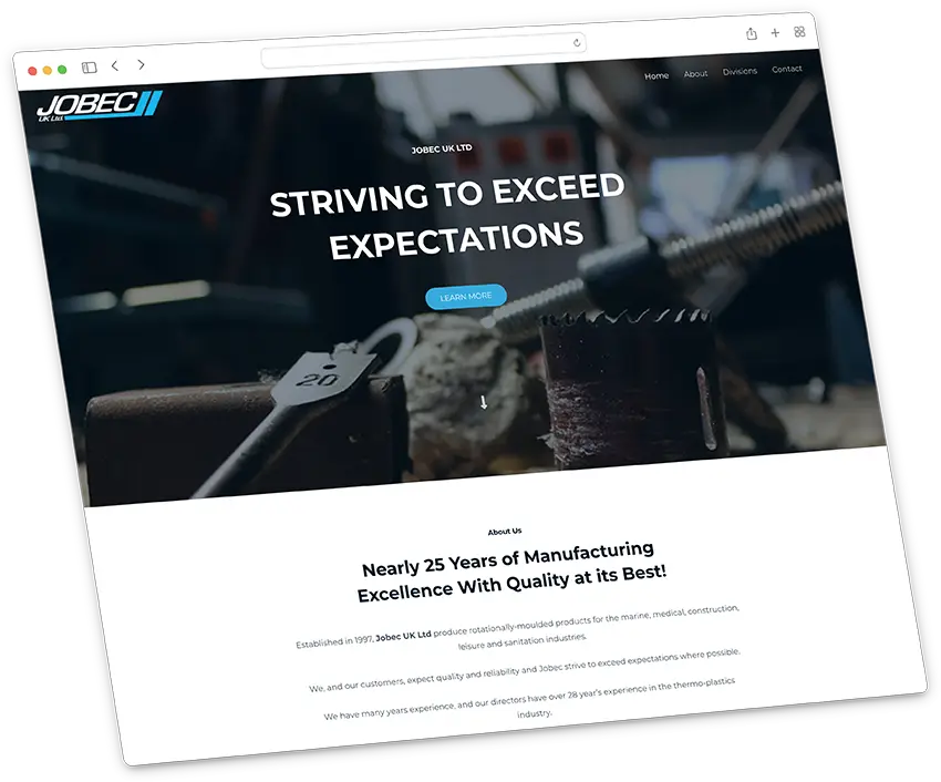 Jobec | Manufacturing company web design Walsall