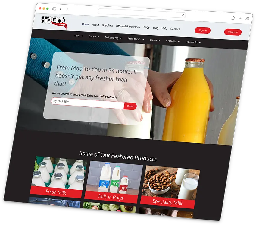 Moo Fresh | Dairy website design and SEO Birmingham