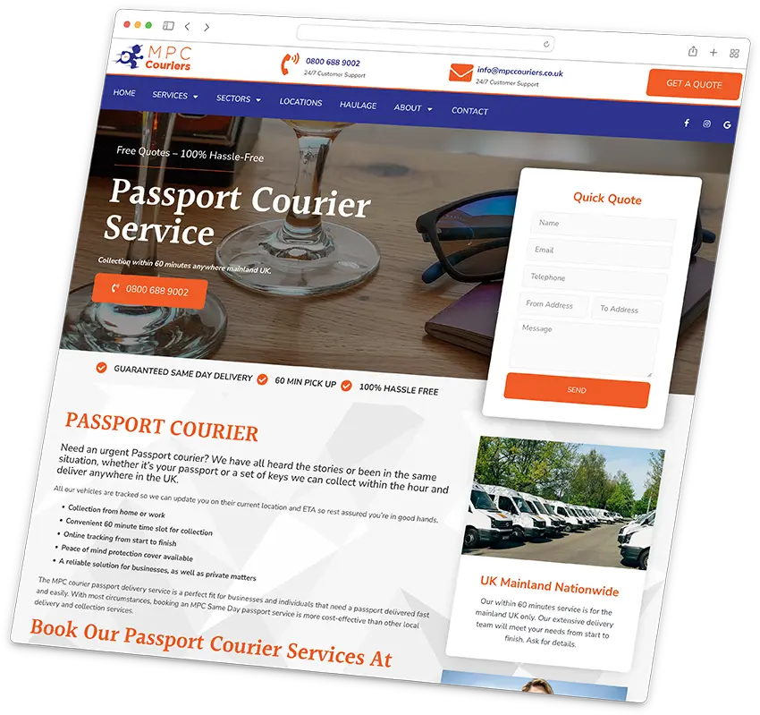 MPC Couriers 4 MPC Couriers | National Courier service web design and SEO