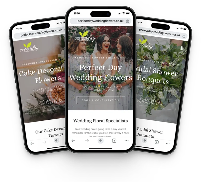 SEO 3 Perfect day Wedding Flowers Web design and SEO Tamworth